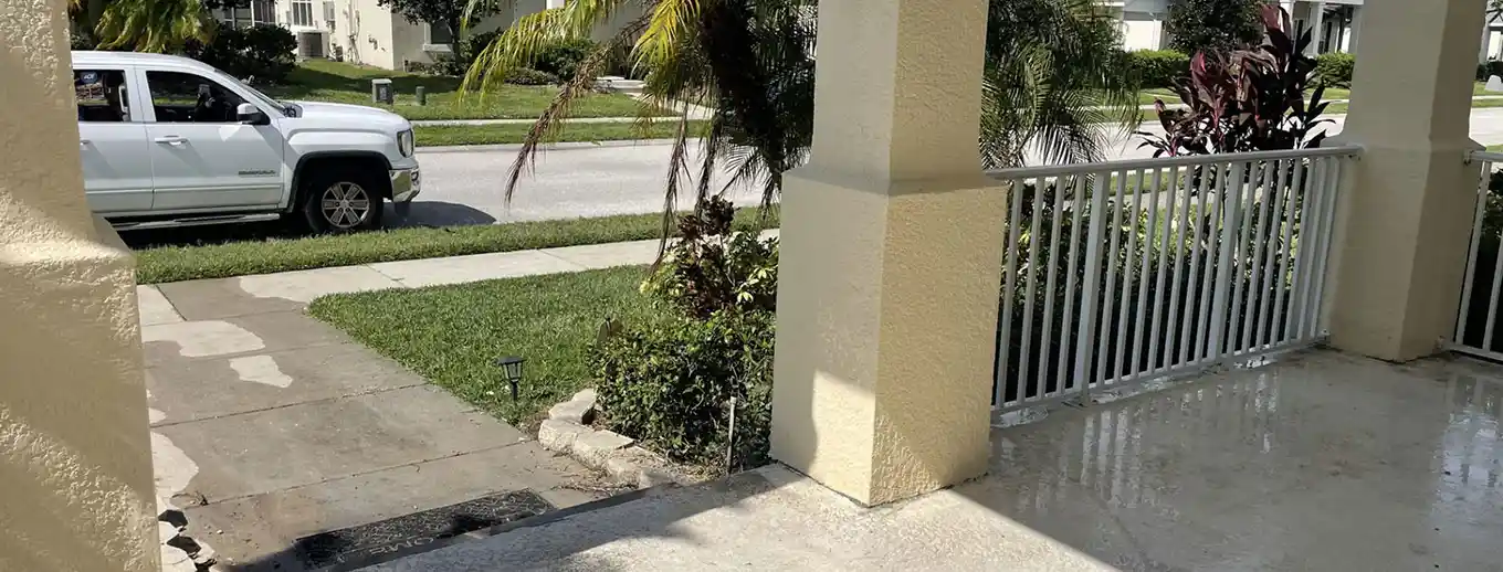 A finished stucco installation