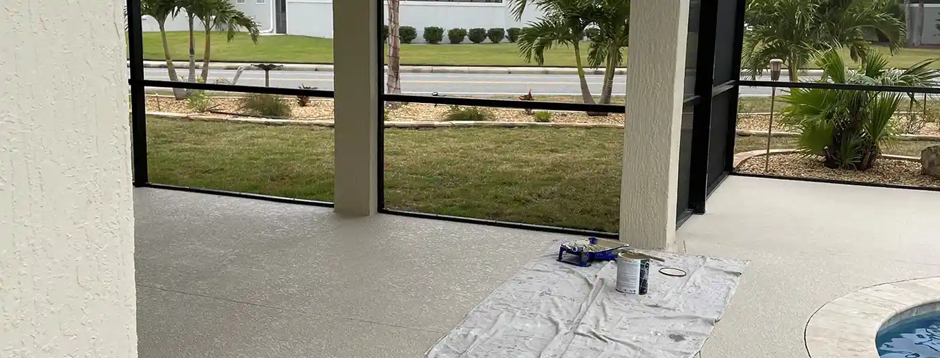 A stucco repair, finished and repainted